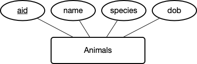 The ER diagram of the Animal Entity